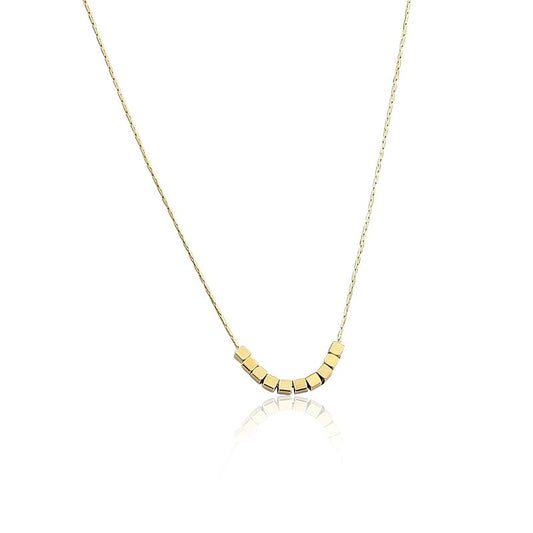 Serpentine Allure Square Pendant Necklace: DivaSteel Elegance