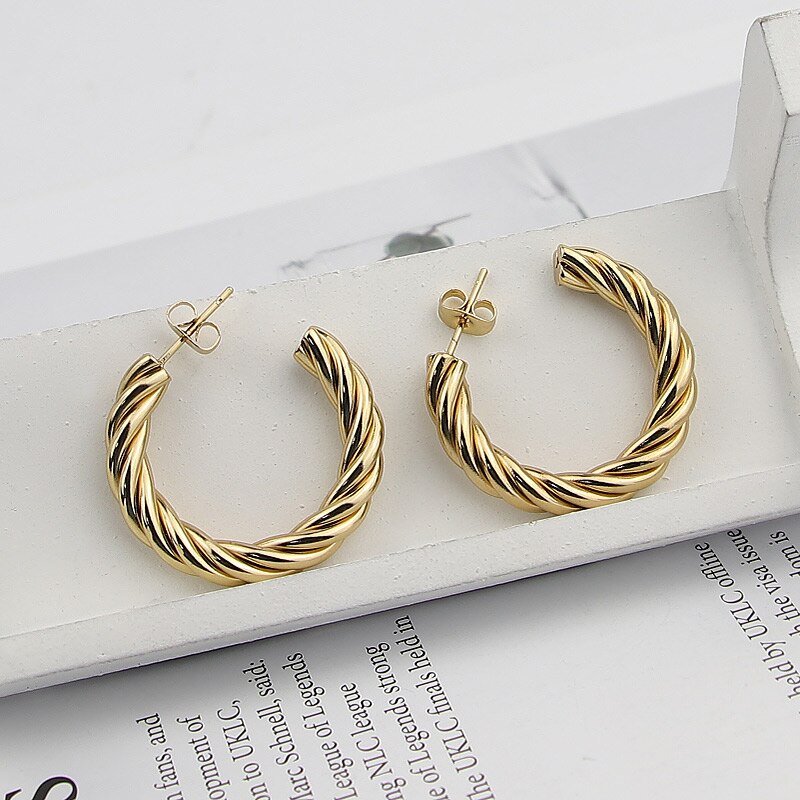 Eternal Twist Stainless Steel Earrings: DivaSteel Party Charisma